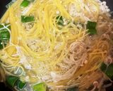 コンソメ　きのこスープパスタ　ワンパン作り方3写真