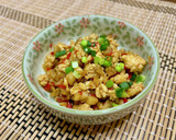 今日の“とりそぼろ”舞茸＆赤ピーマン作り方6写真
