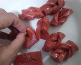 赤こんにゃくと大根のオイスターソース煮♡作り方1写真