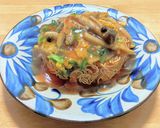 キノコとニラたっぷりの天津かた焼きそば作り方8写真