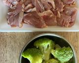 グリーンカリフラワーと鶏のバジル炒め作り方1写真
