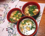 パパっと！絹厚揚げサラダほうれん草味噌汁作り方3写真