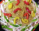 パクチー盛り焼きビーフンで簡単Lunch作り方2写真