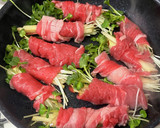 簡単ヘルシーりんごとかいわれの牛肉巻き作り方3写真