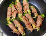 簡単ヘルシーりんごとかいわれの牛肉巻き作り方4写真