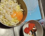明太バター醤油☆お好み焼☆ライスペーパー作り方1写真