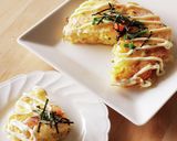 明太バター醤油☆お好み焼☆ライスペーパー作り方5写真