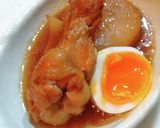 半熟卵乗せ♪鶏手羽元と大根のさっぱり煮♪作り方7写真