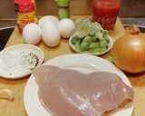 トマト風味親子丼【筋トレ飯】作り方1写真