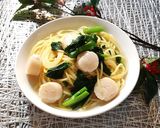 菜の花とホタテのスープパスタ作り方5写真