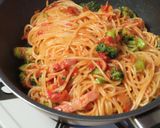 ブロッコリとベーコンのトマトソースパスタ作り方9写真