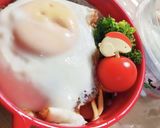 早くできるお弁当3　ハンバーグ丼作り方4写真