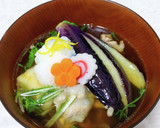 豚バラと水菜と揚げなす の みぞれ雑煮作り方8写真