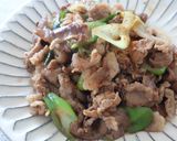 白ネギと牛肉のニンニク醤油炒め作り方4写真