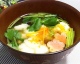 豚バラと水菜と揚げなす の みぞれ雑煮作り方13写真