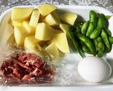 生ハムと枝豆のポテサラ♪作り方1写真
