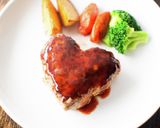 バレンタインご飯♡簡単かわいいハンバーグ作り方6写真