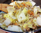 白菜と豚挽肉の炒め。作り方6写真