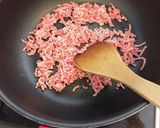挽き肉レタス炒飯作り方1写真