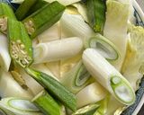 牡蠣と野菜のニンニク醤油味スパゲッティ作り方4写真