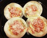 レンジで餃子の皮のハムマヨチーズピザ作り方3写真
