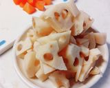 れんこんと鶏背肉の黒酢煮。作り方1写真