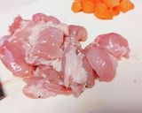 れんこんと鶏背肉の黒酢煮。作り方3写真