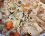 れんこんと鶏背肉の黒酢煮。作り方5写真