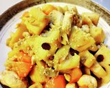 れんこんと鶏背肉の黒酢煮。作り方8写真