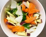 お一人様☆簡単カルボ味根菜たっぷり野菜炒作り方13写真