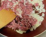 ☆お餅のミートソースのっけ焼き☆作り方2写真