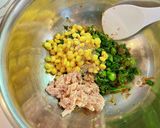春色♪菜の花とコーンのおむすび✨作り方3写真