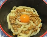 納豆釜玉うどん作り方3写真