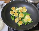 ゆで卵とインゲンの明太子、白ネギ醤油炒め作り方4写真