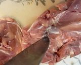 超簡単　湯豆腐の付け汁（鶏肉だし）作り方1写真