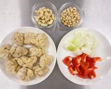 節分豆と竜田揚げの照焼ソース炒め作り方2写真