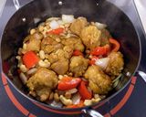 節分豆と竜田揚げの照焼ソース炒め作り方6写真