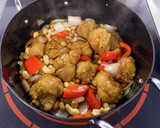 節分豆と竜田揚げの照焼ソース炒め作り方6写真