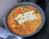 韓国料理プデチゲ（軍隊男メシ、乾麺入り）作り方11写真