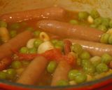 グリーンピースとソーセージの煮込み作り方5写真