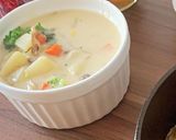 グリルチキンと野菜をのせたシチュー作り方3写真
