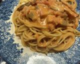 パンチェッタと椎茸のトマトクリームパスタ作り方11写真