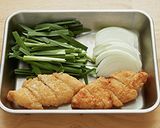 魚フライとニラの卵とじ丼作り方1写真