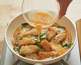魚フライとニラの卵とじ丼作り方4写真