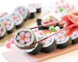 桃の花の飾り巻き寿司作り方11写真