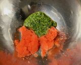 ☆ジェノベーゼと明太子で釜玉うどん☆作り方3写真