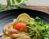 ☆ジェノベーゼと明太子で釜玉うどん☆作り方4写真