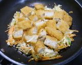 簡単！コロッケお好み焼き　白だし風味作り方3写真