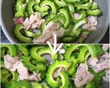 豚バラゴーヤのガリバタポン♪作り方3写真