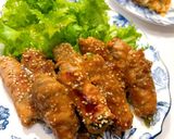 こってり♪春菊の胡麻味噌バター肉巻き作り方8写真